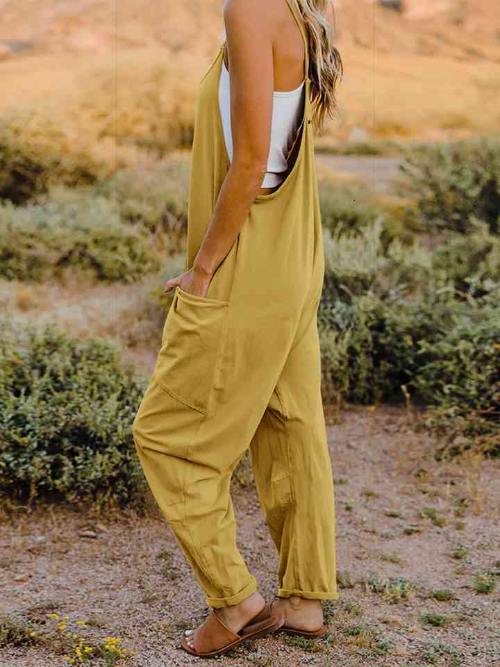 Double Take Full Size Sleeveless V - Neck Pocketed Jumpsuit - Mervyns