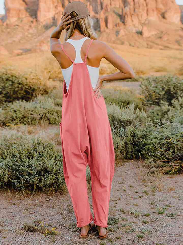 Double Take Full Size Sleeveless V - Neck Pocketed Jumpsuit - Mervyns