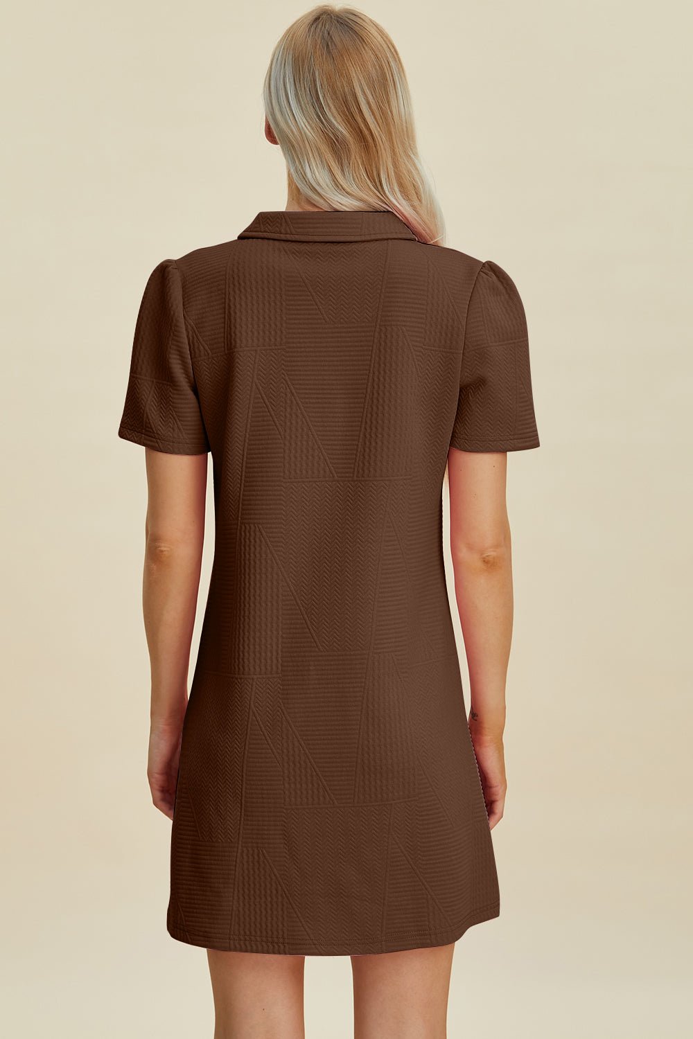 Double Take Full Size Texture Short Sleeve Dress - Mervyns