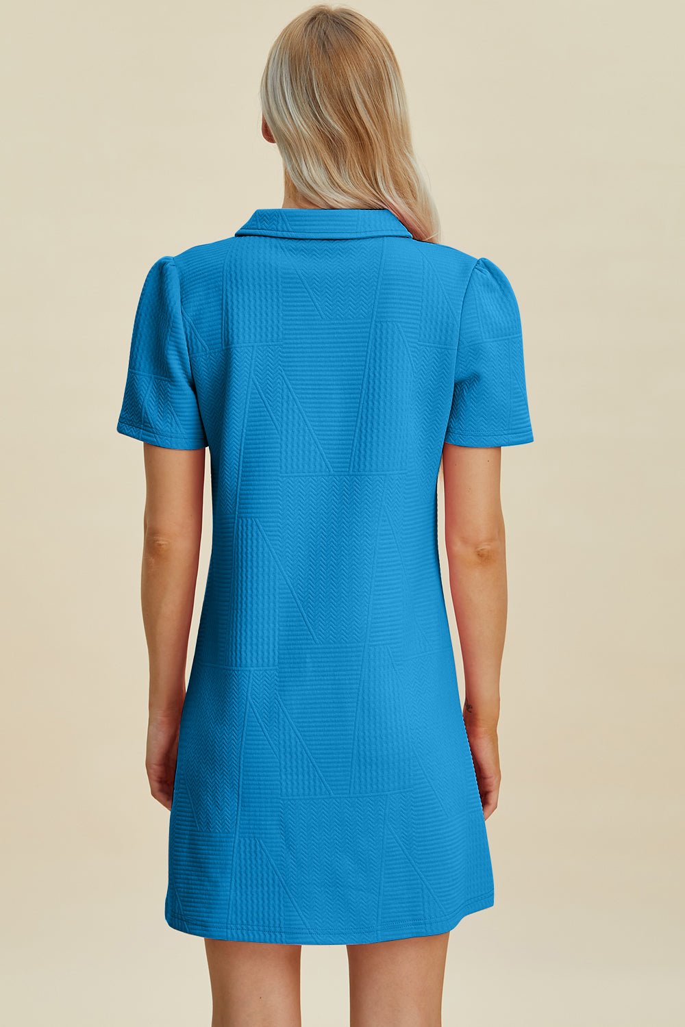 Double Take Full Size Texture Short Sleeve Dress - Mervyns