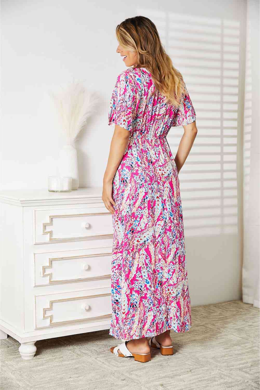 Double Take Multicolored V - Neck Maxi Dress - Mervyns