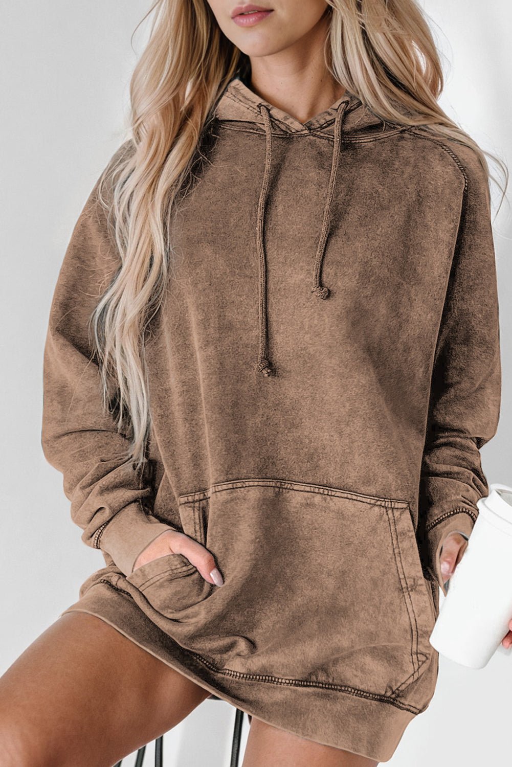 Drawstring Long Sleeve Oversize Hoodie - Mervyns