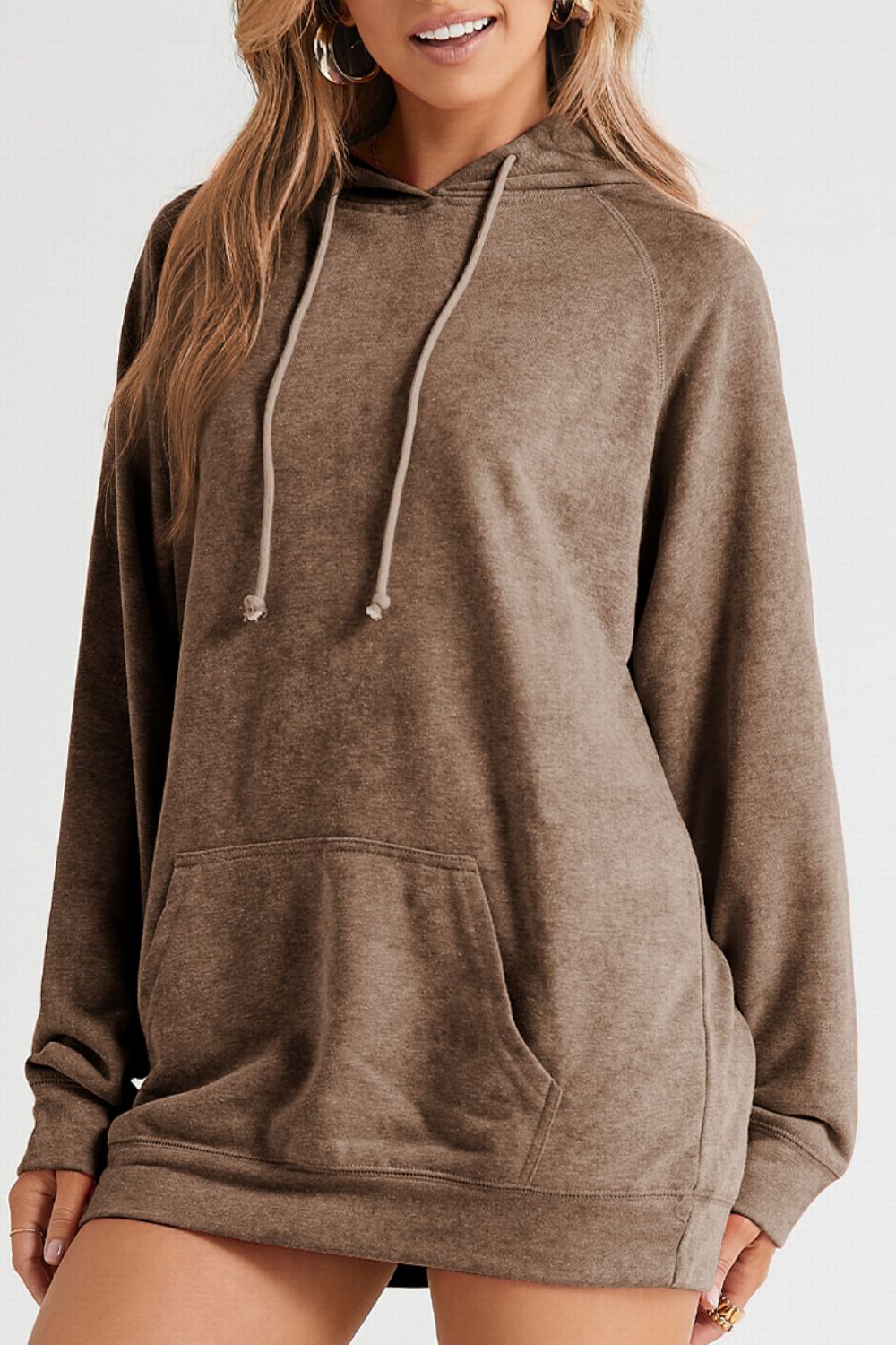 Drawstring Long Sleeve Oversize Hoodie - Mervyns