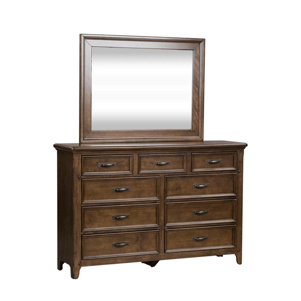 Dresser & Mirror (184 - BR - DM), Tobacco Finish - Mervyns