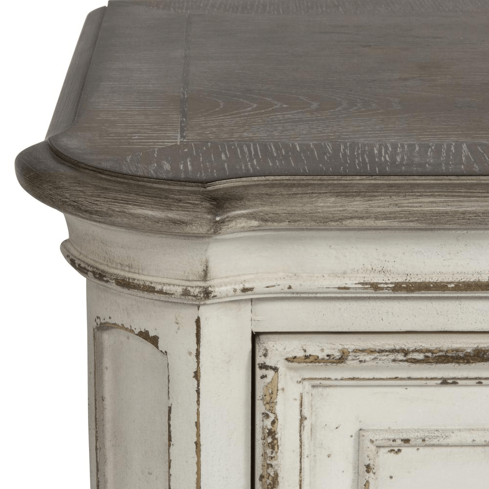 Dresser & Mirror (244 - BR - DM), Antique White Finish - Mervyns