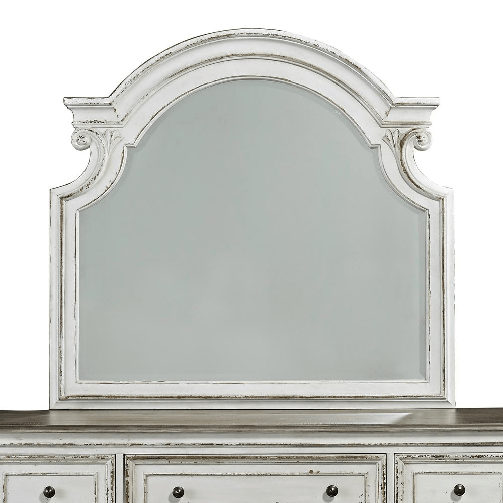 Dresser & Mirror (244 - BR - DM), Antique White Finish - Mervyns