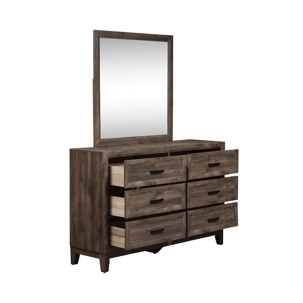 Dresser & Mirror (384 - BR - DM), Cobblestone Finish - Mervyns