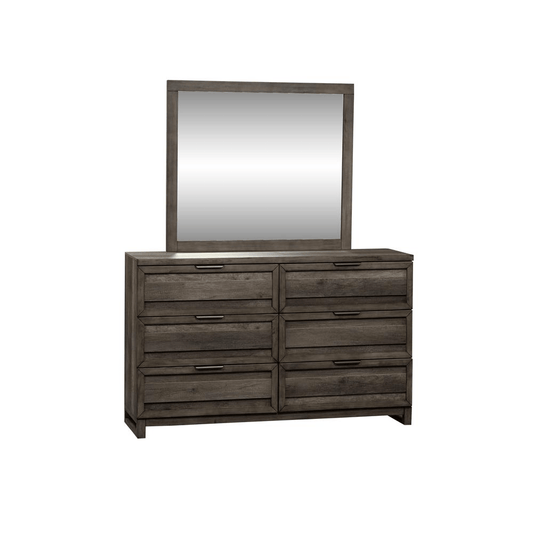 Dresser & Mirror (686 - BR - DM), Greystone Finish - Mervyns