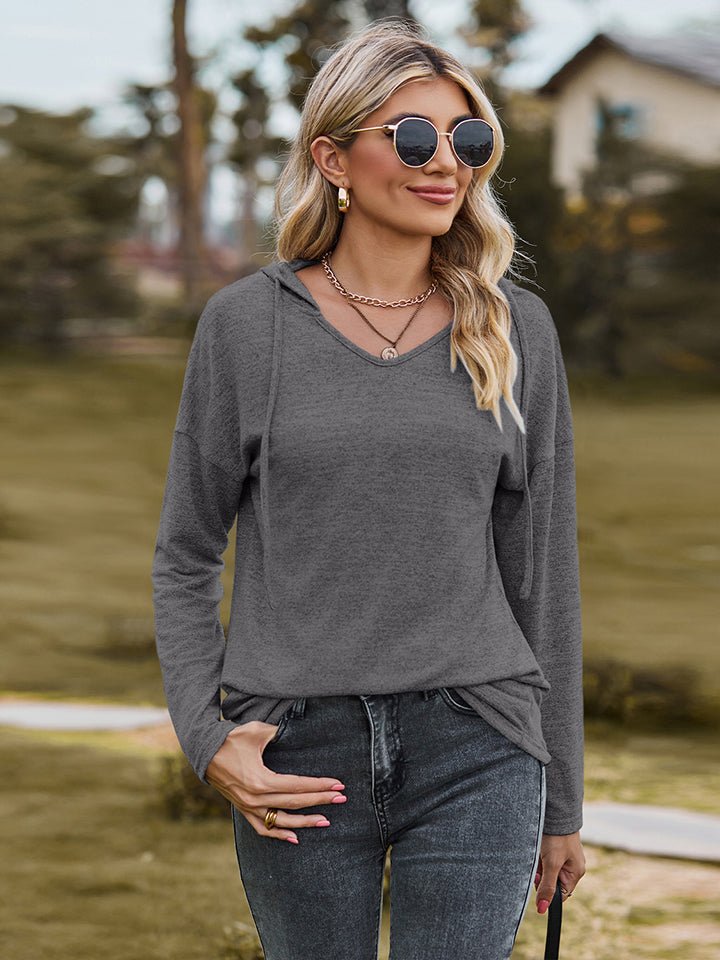 Dropped Shoulder Hooded Blouse - Mervyns