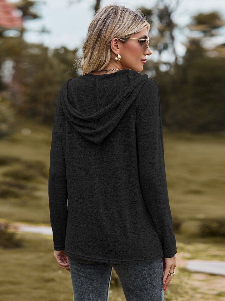 Dropped Shoulder Hooded Blouse - Mervyns