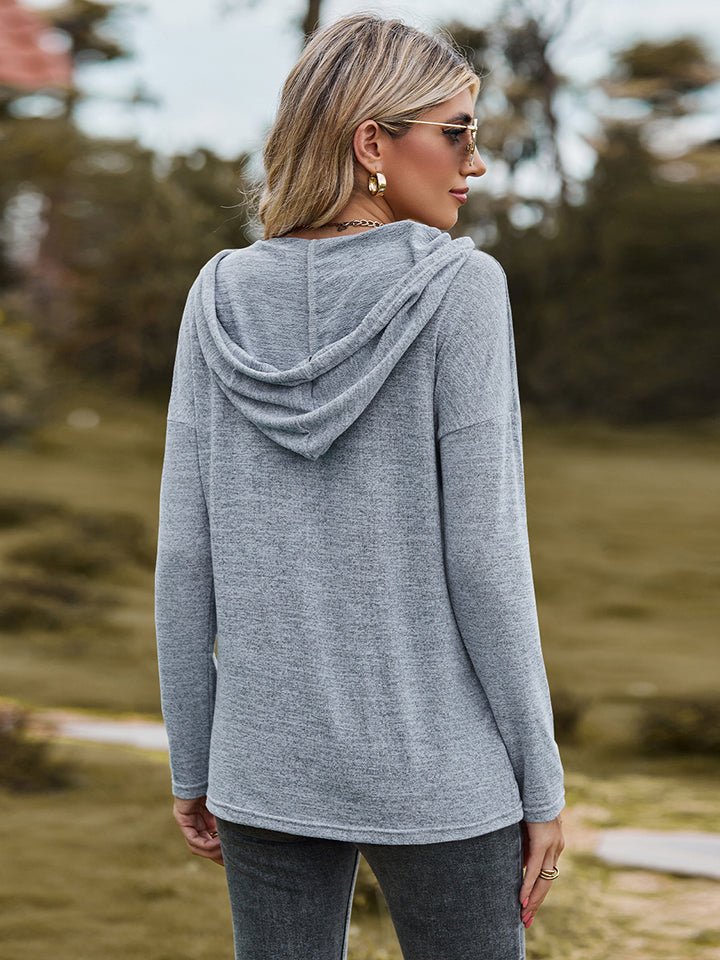 Dropped Shoulder Hooded Blouse - Mervyns