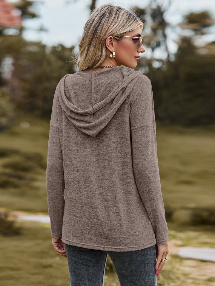 Dropped Shoulder Hooded Blouse - Mervyns