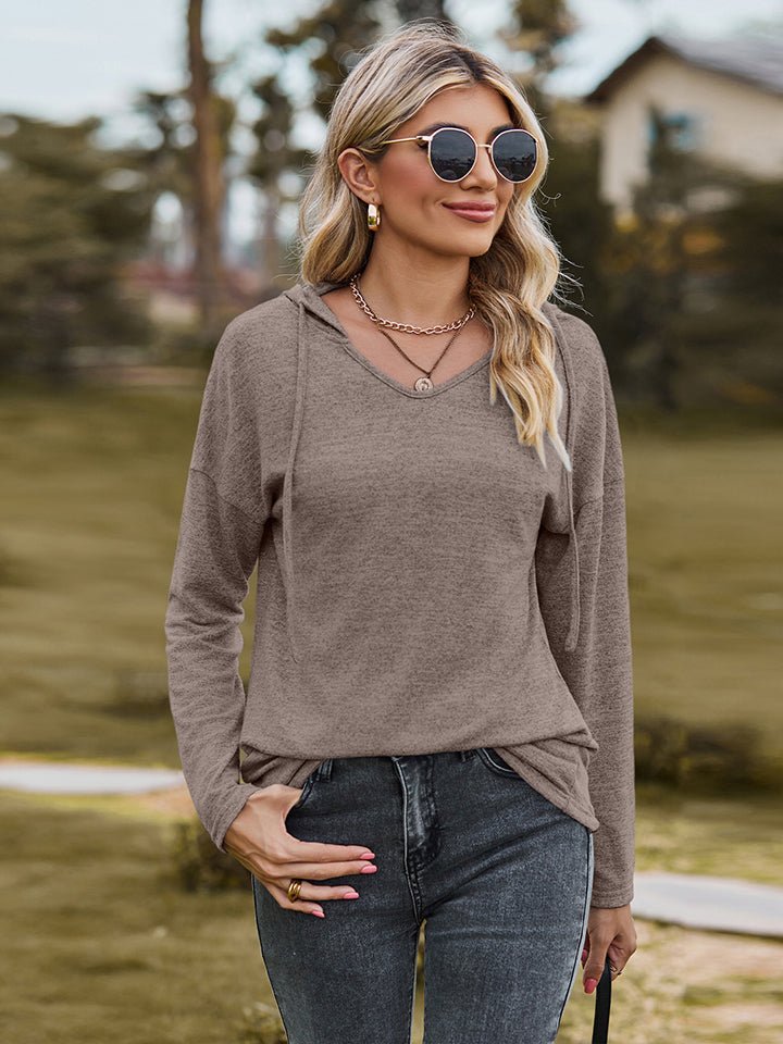 Dropped Shoulder Hooded Blouse - Mervyns