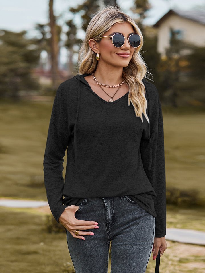 Dropped Shoulder Hooded Blouse - Mervyns