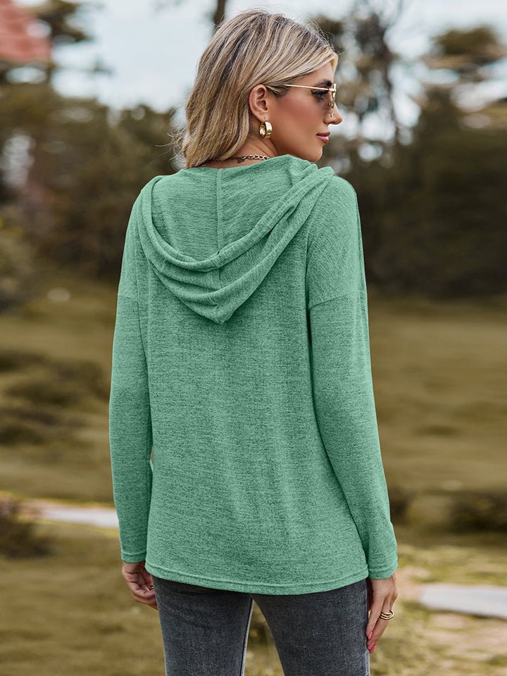 Dropped Shoulder Hooded Blouse - Mervyns