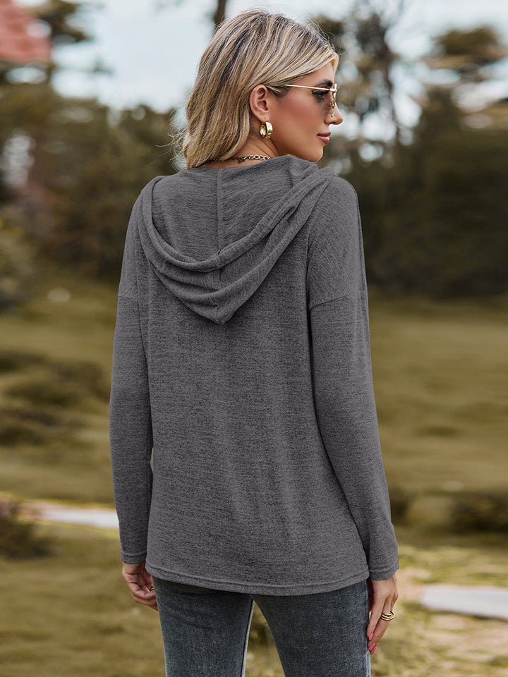 Dropped Shoulder Hooded Blouse - Mervyns