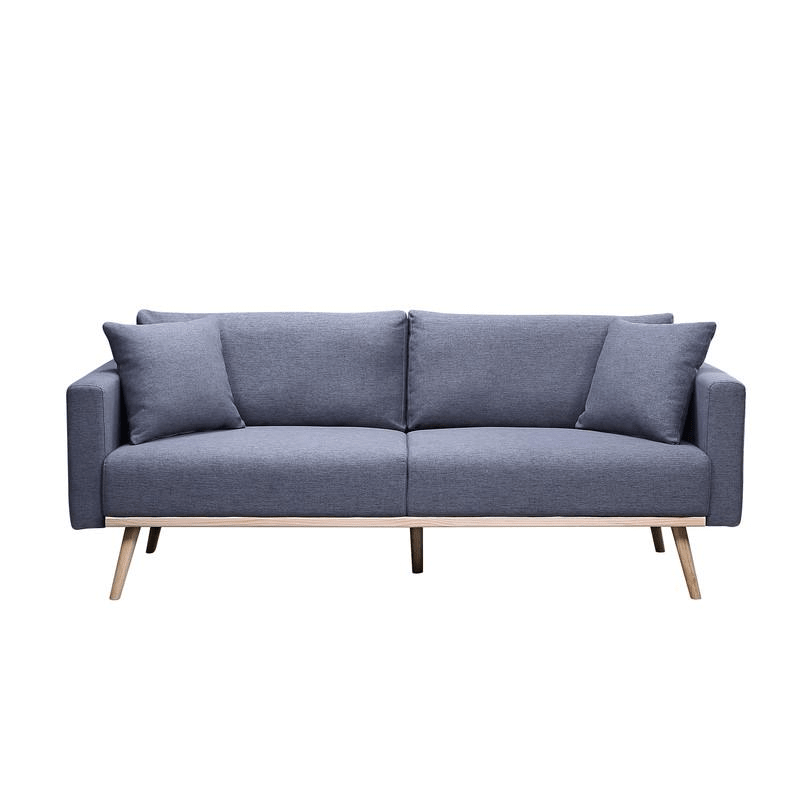 Easton Dark Gray Linen Fabric Sofa Loveseat Chair Living Room Set with USB Charging Ports Pockets & Pillows - Mervyns