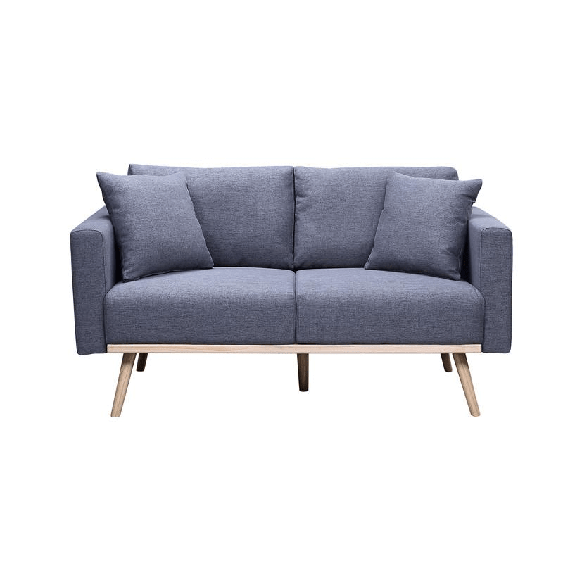 Easton Dark Gray Linen Fabric Sofa Loveseat Chair Living Room Set with USB Charging Ports Pockets & Pillows - Mervyns