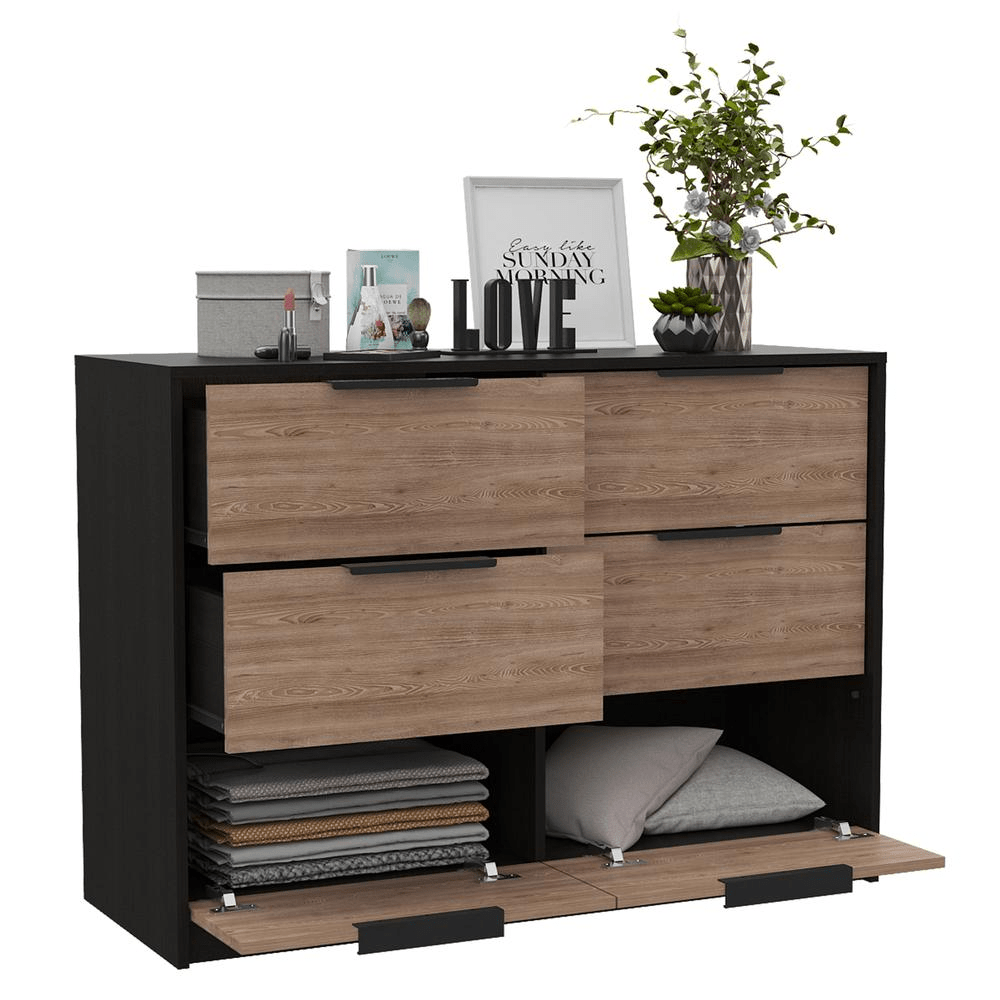 Egeo 4 Drawers Dresser Black Wengue - Pine - Mervyns