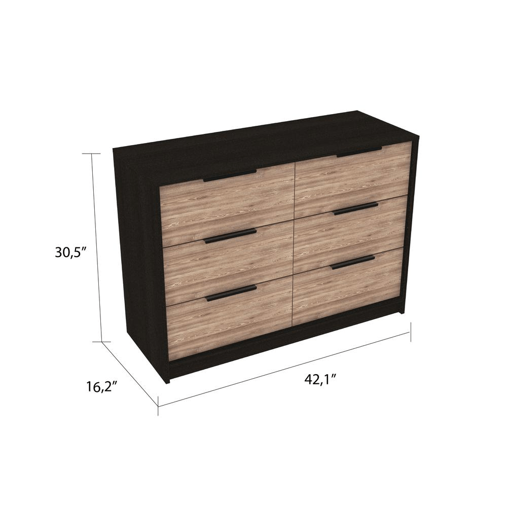 Egeo 4 Drawers Dresser Black Wengue - Pine - Mervyns