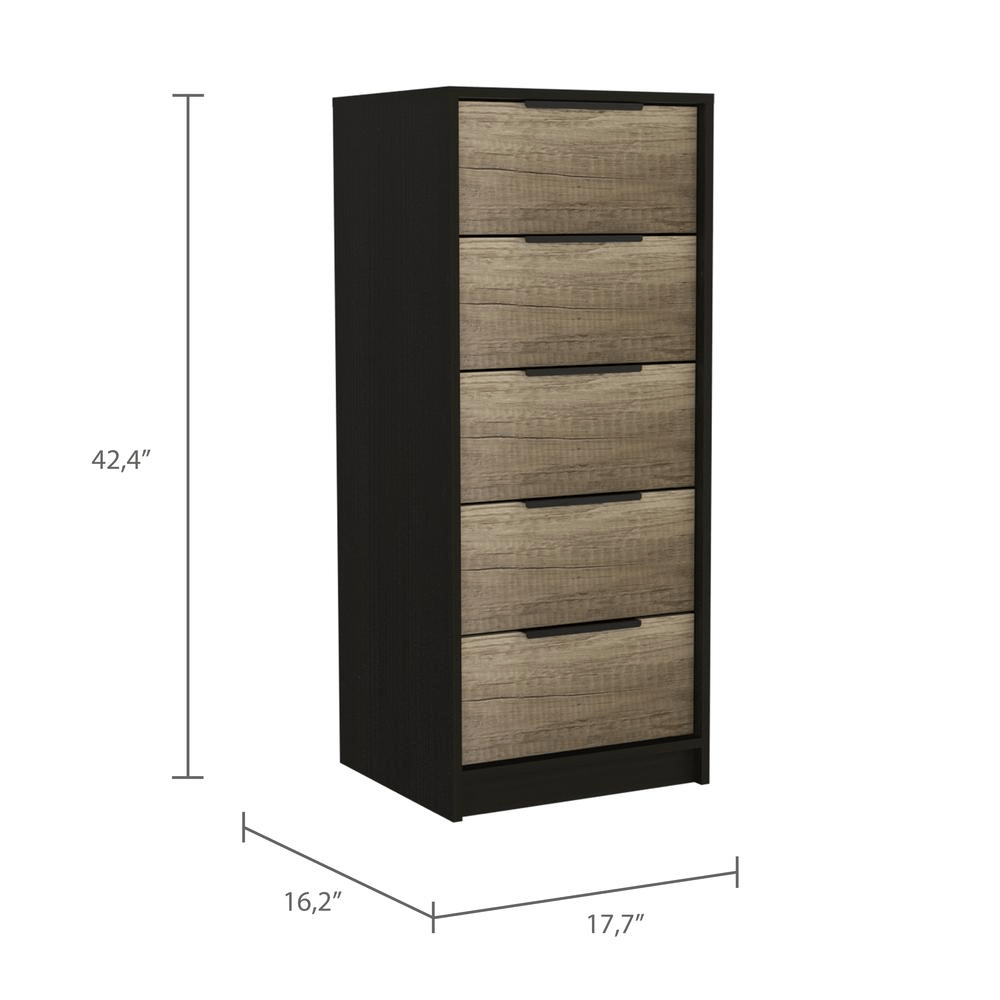 Egeo 5 Drawer Dresser Black Wengue - Mervyns