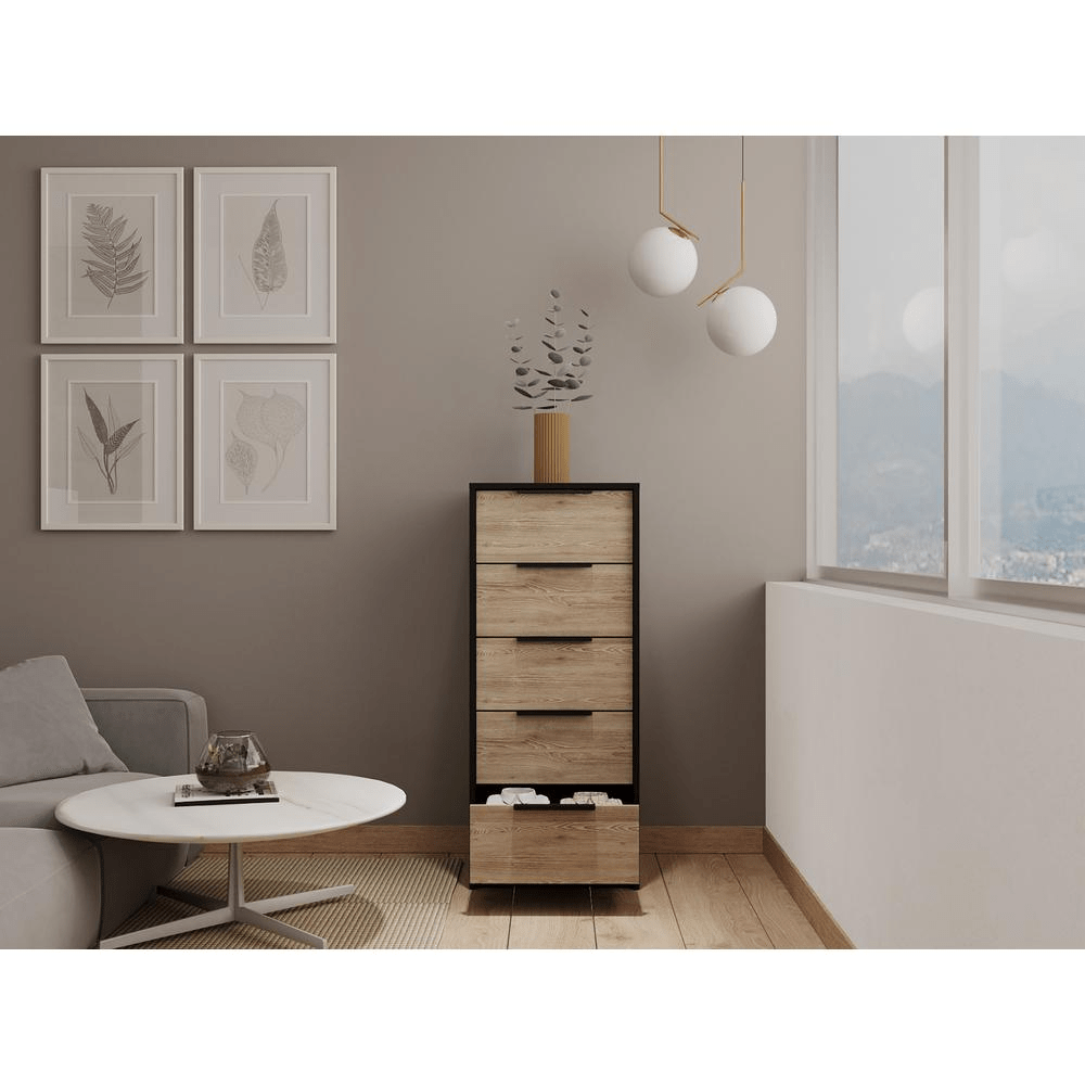 Egeo 5 Drawer Dresser Black Wengue - Mervyns