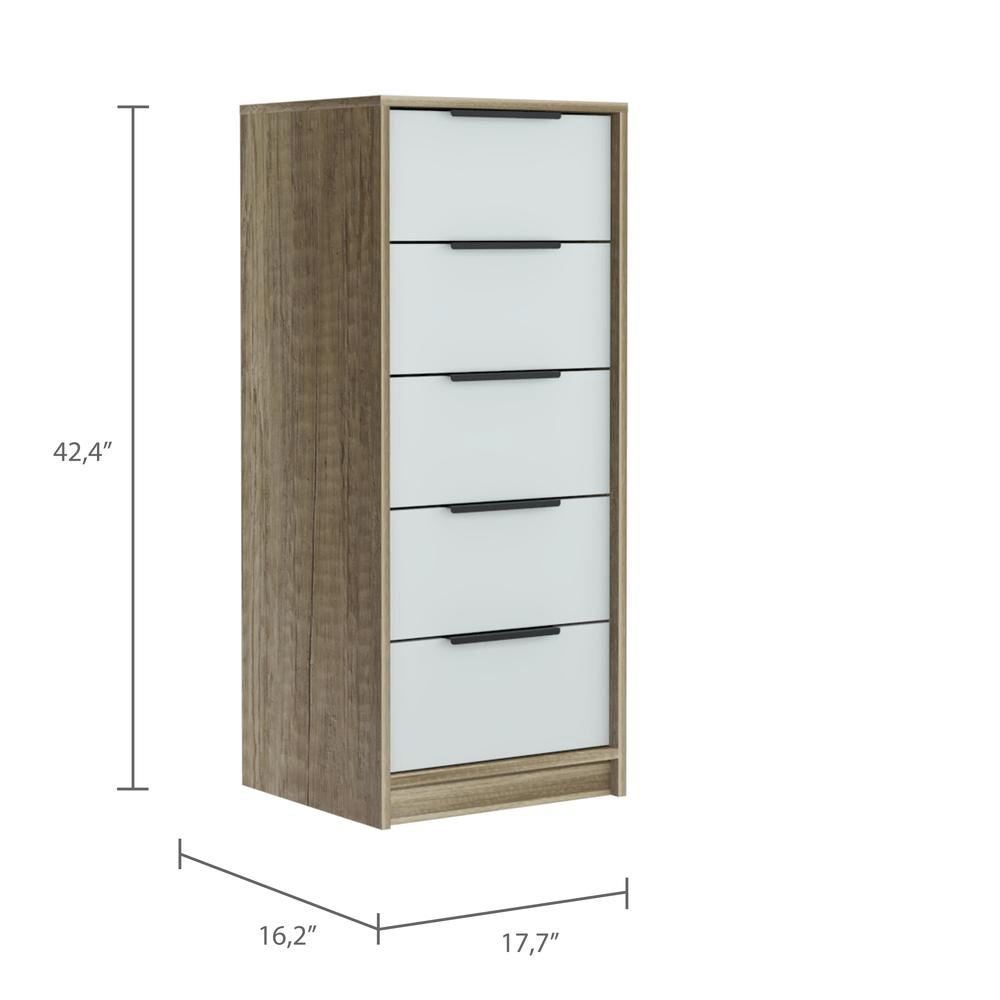 Egeo 5 Drawer Dresser White - Mervyns