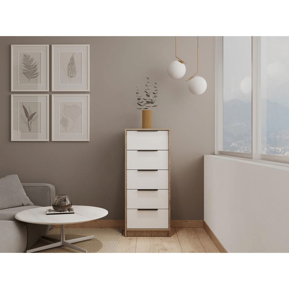 Egeo 5 Drawer Dresser White - Mervyns