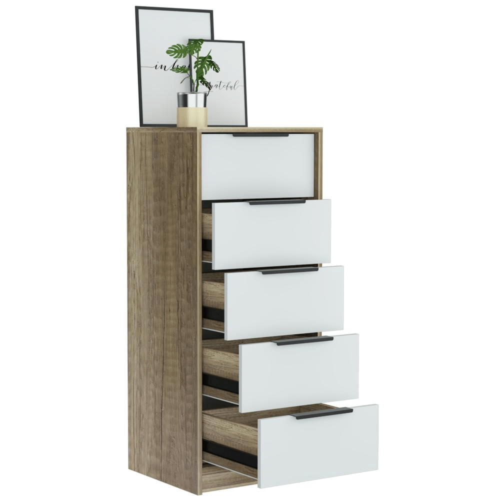 Egeo 5 Drawer Dresser White - Mervyns