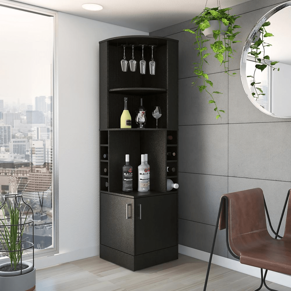 Egina Bar Cabinet Black Wengue - Mervyns