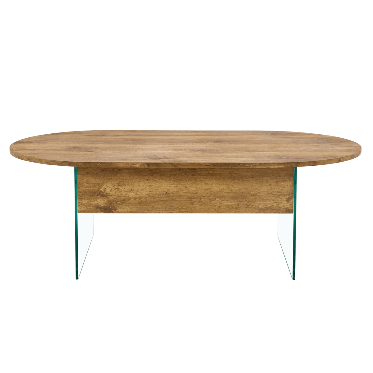 Elegant Coffee Table with Double Drawers and Transparent Glass Sides in MDF and Glass - Mervyns