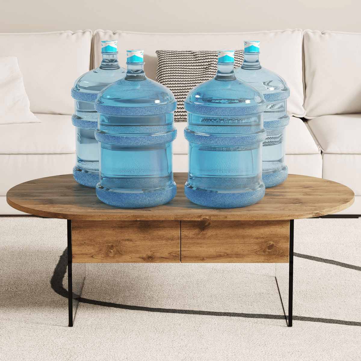 Elegant Coffee Table with Double Drawers and Transparent Glass Sides in MDF and Glass - Mervyns