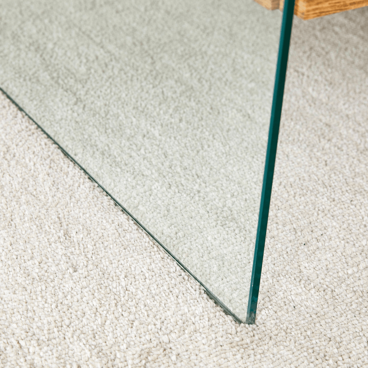 Elegant Coffee Table with Double Drawers and Transparent Glass Sides in MDF and Glass - Mervyns