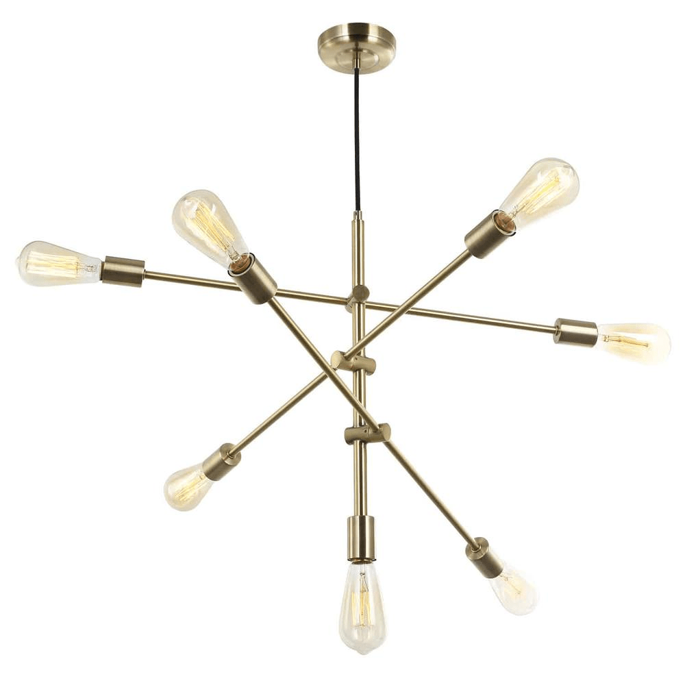 Eliana 7LT Incandescent Adjustable Pendant, Aged Brass - Mervyns