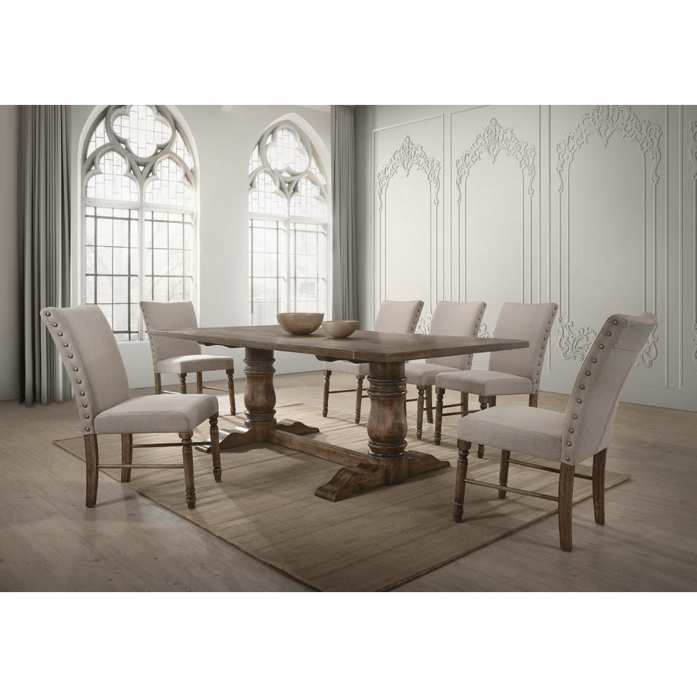 Ellen Antique Natural Oak Dining Table - Mervyns