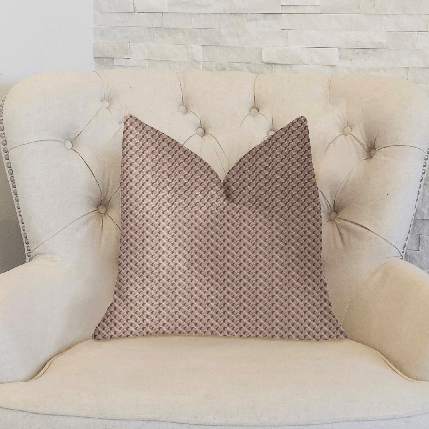 Ellie Pearl Pink and Ivory Luxury Throw Pillow - Mervyns