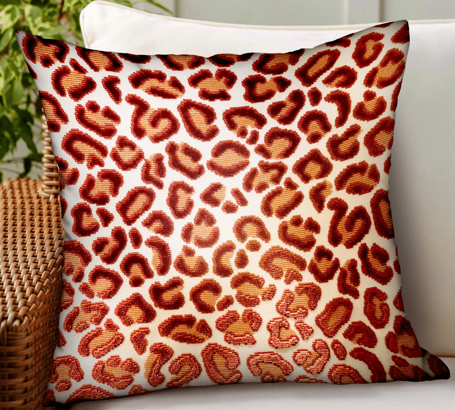 Emberglow Velvet Cheetah Red Animal Motif Luxury Throw Pillow - Mervyns