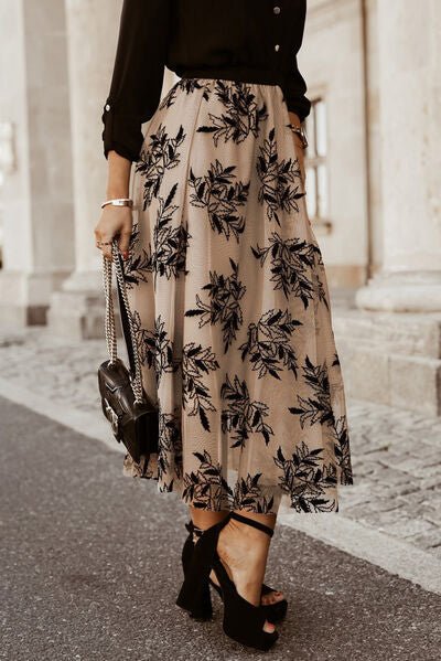 Embroidered High Waist Maxi Skirt - Mervyns