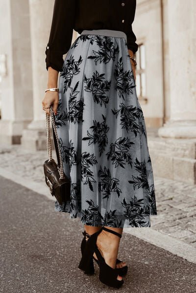 Embroidered High Waist Maxi Skirt - Mervyns