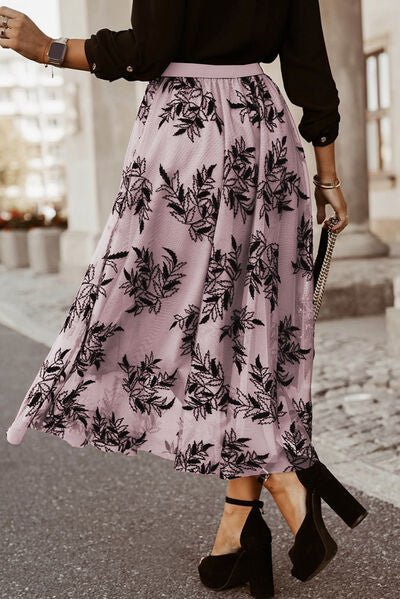 Embroidered High Waist Maxi Skirt - Mervyns