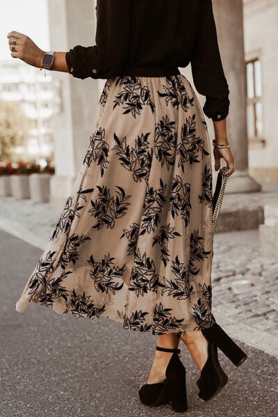 Embroidered High Waist Maxi Skirt - Mervyns