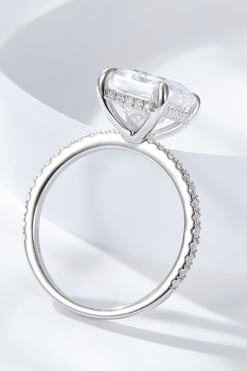 Emerald Cut 4 Carat Moissanite Side Stone Ring - Mervyns