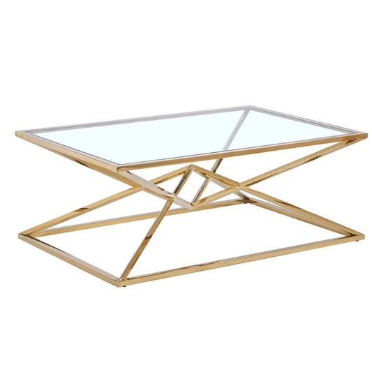 Emerson Gold Glass Coffee Table - Mervyns