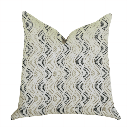 Enigma Twist Luxury Throw Pillow in Blue, Beige Colors - Mervyns