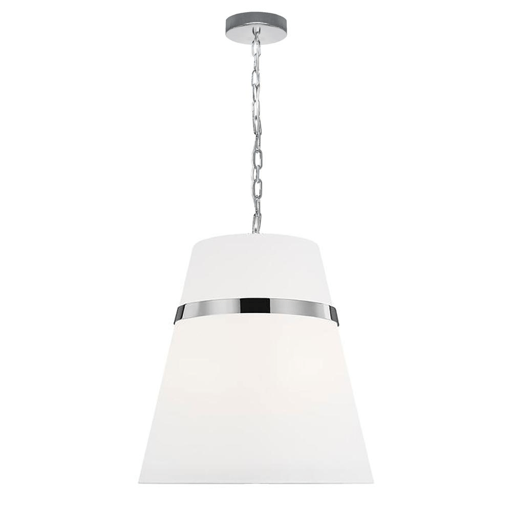 Everly 3LT Pendant, PC w/ WH Shade - Mervyns