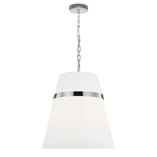 Everly 3LT Pendant, PC w/ WH Shade - Mervyns