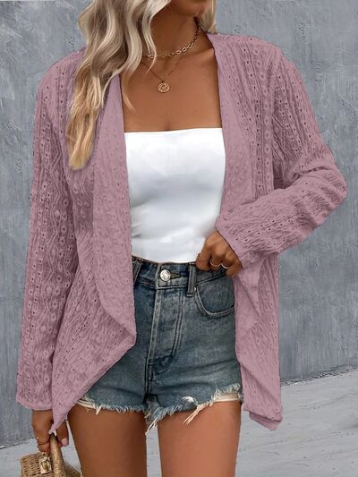 Eyelet Roll - Tab Sleeve Cardigan - Mervyns