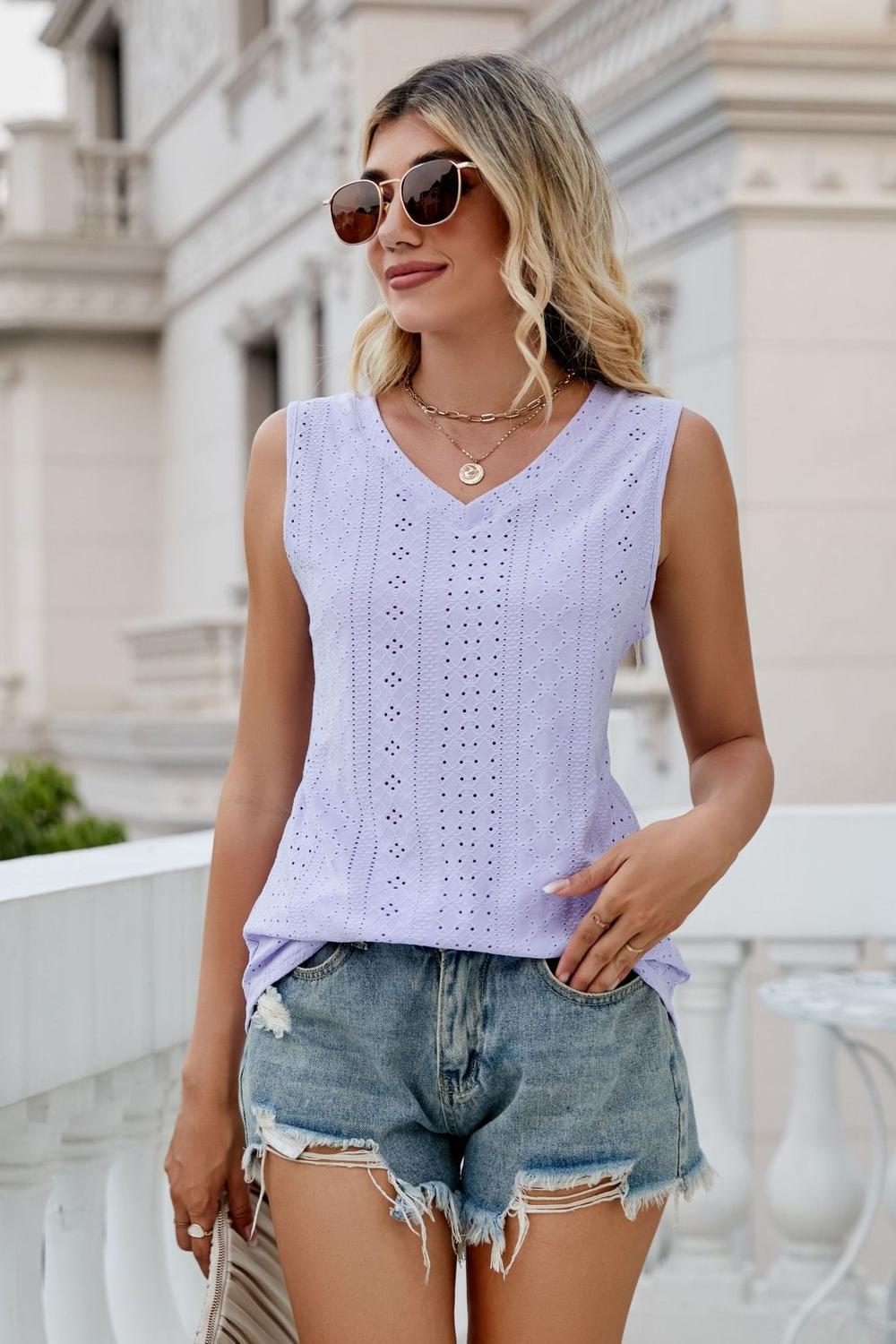 Eyelet V - Neck Tank - Mervyns