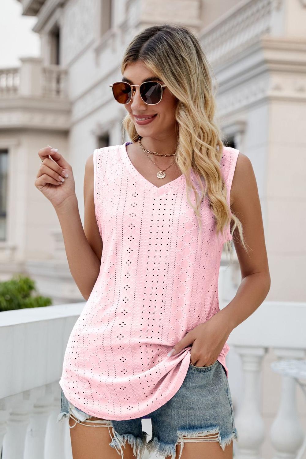 Eyelet V - Neck Tank - Mervyns