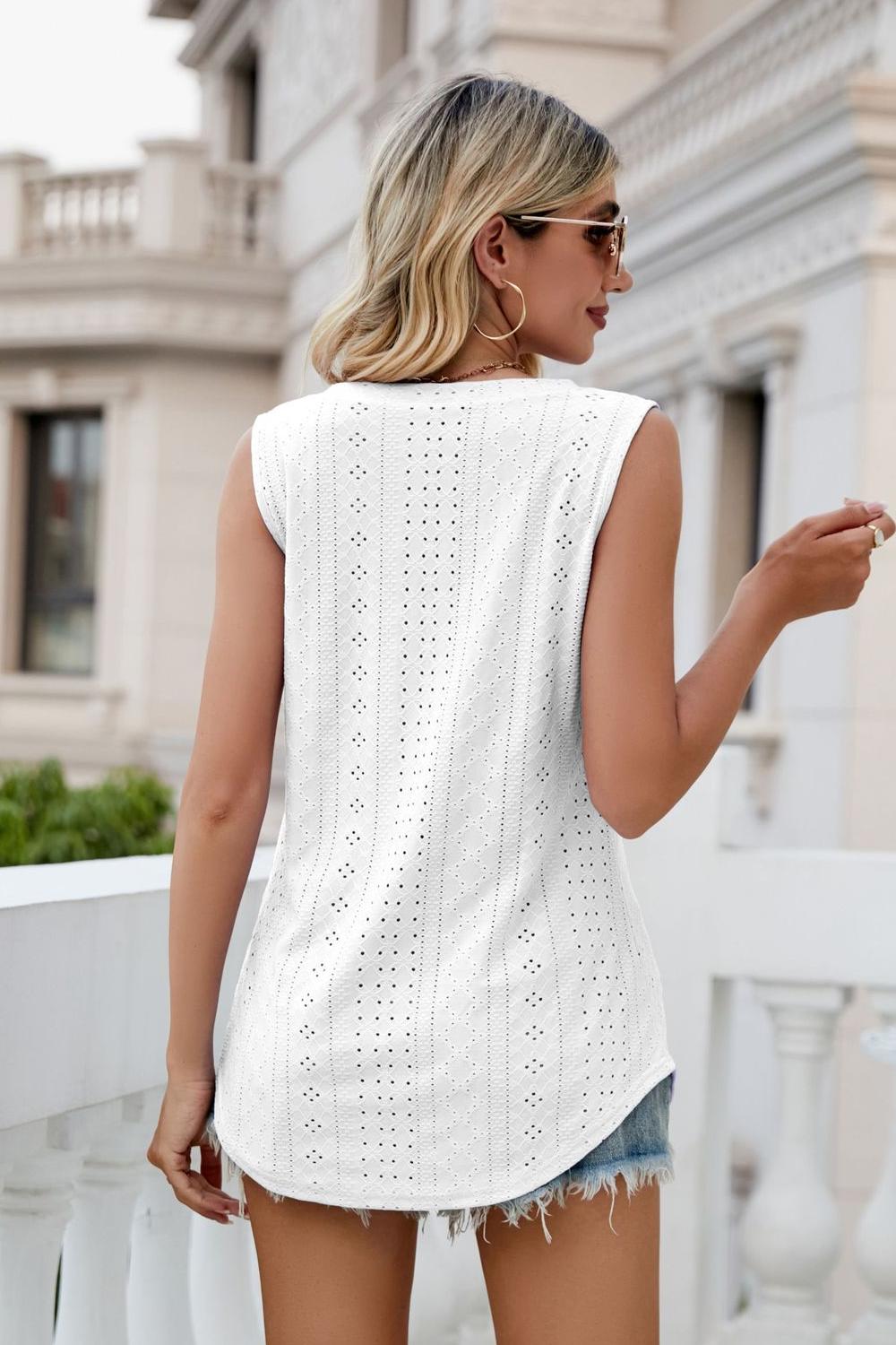 Eyelet V - Neck Tank - Mervyns